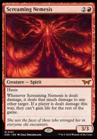 (157) Magic The Gathering Duskmourn: House of Horror Single: Screaming Nemesis Holo Mythic