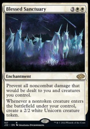 (157) Magic The Gathering Jumpstart 2022 Single: Blessed Sanctuary  Rare