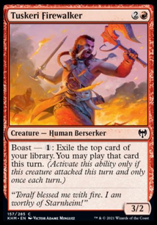 (157/285) Magic The Gathering Kaldheim Single: Tuskeri Firewalker  Common