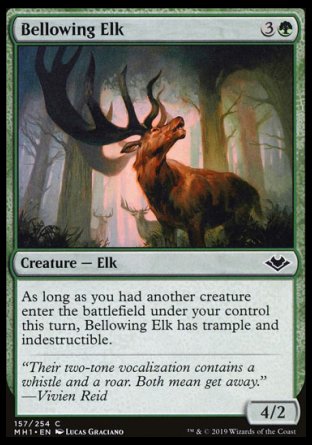 (157/254) Magic The Gathering Modern Horizons Single: Bellowing Elk Holo Common