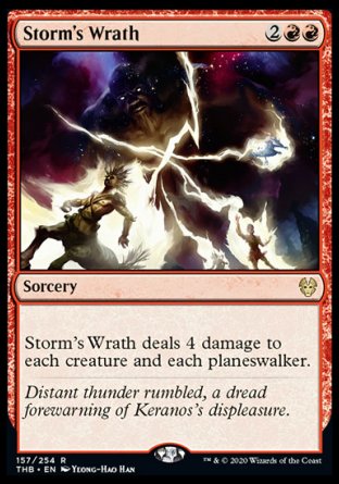 (157/254) Magic The Gathering Theros Beyond Death Single: Storm's Wrath Holo Rare