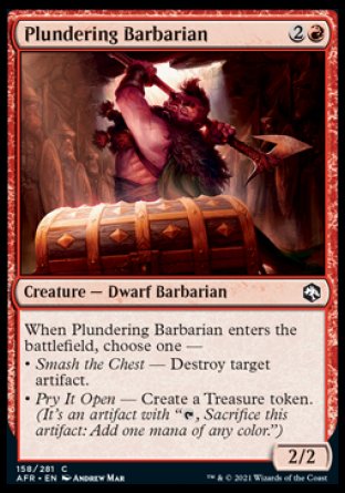 (158) Magic The Gathering Adventures in the Forgotten Realms Single: Plundering Barbarian Holo Common