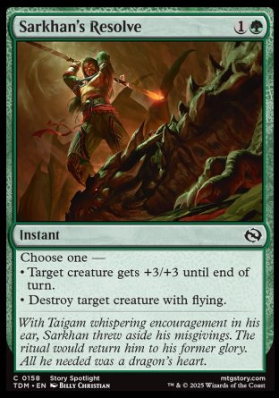 (158) Magic The Gathering Tarkir: Dragonstorm Single: Sarkhan's Resolve Holo Common