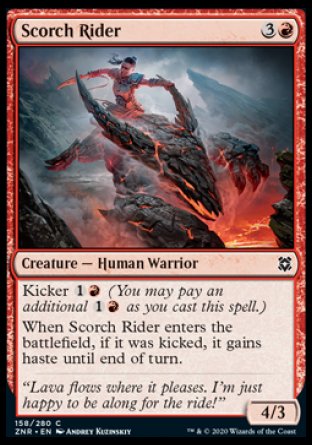 (158/280) Magic The Gathering Zendikar Rising Single: Scorch Rider Holo Common