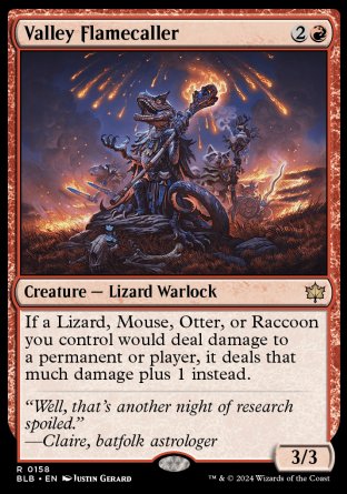 (158) Magic The Gathering Bloomburrow Single: Valley Flamecaller Holo Rare