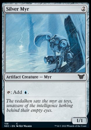 (158) Magic The Gathering Commander: Kamigawa: Neon Dynasty Single: Silver Myr  Common