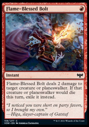 (158) Magic The Gathering Innistrad: Crimson Vow Single: Flame-Blessed Bolt  Common