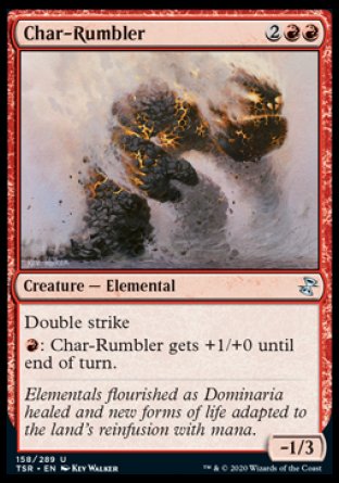 (158/289) Magic The Gathering Time Spiral Remastered Single: Char-Rumbler Holo Uncommon