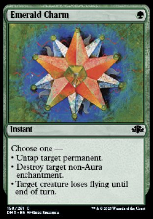 (158) Magic The Gathering Dominaria Remastered Single: Emerald Charm Holo Common