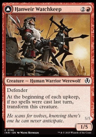 (158) Magic The Gathering Innistrad Remastered Single: Hanweir Watchkeep / Bane of Hanweir Holo Common