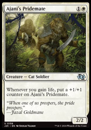 (158) Magic The Gathering Foundations Jumpstart Single: Ajani's Pridemate  Uncommon
