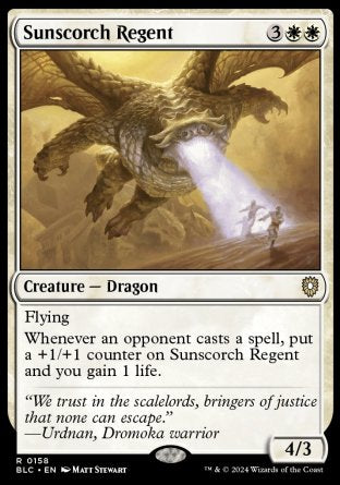 (158) Magic The Gathering Commander: Bloomburrow Single: Sunscorch Regent  Rare