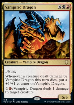 (158) Magic The Gathering Commander: Innistrad: Crimson Vow Single: Vampiric Dragon  Rare