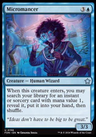 (158) Magic The Gathering Magic: The Gathering Foundations Single: Micromancer Holo Uncommon