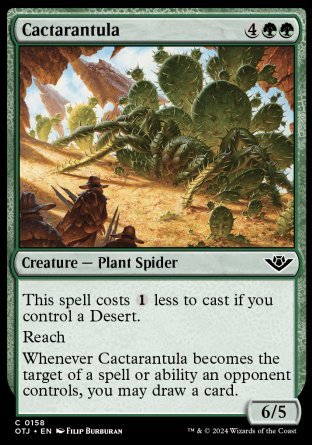 (158) Magic The Gathering Outlaws of Thunder Junction Single: Cactarantula  Holo Common