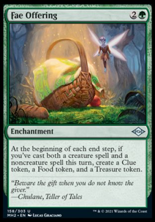 (158) Magic The Gathering Modern Horizons 2 Single: Fae Offering Holo Uncommon