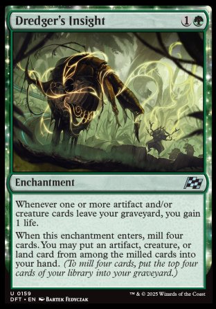 (159) Magic The Gathering Aetherdrift Single: Dredger's Insight Holo Uncommon