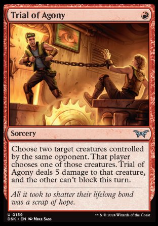 (159) Magic The Gathering Duskmourn: House of Horror Single: Trial of Agony  Uncommon