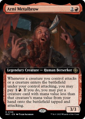 (159) Magic The Gathering March of the Machine: The Aftermath: Extras Single: Arni Metalbrow (V.3)  Rare