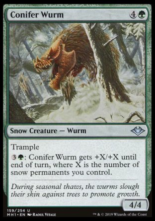 (159/254) Magic The Gathering Modern Horizons Single: Conifer Wurm Holo Uncommon