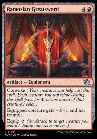 (159) Magic The Gathering March of the Machine Single: Ramosian Greatsword  Uncommon