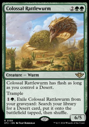 (159) Magic The Gathering Outlaws of Thunder Junction Single: Colossal Rattlewurm  Holo Rare