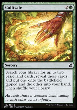(159) Magic The Gathering Commander 2019 Single: Cultivate  Common