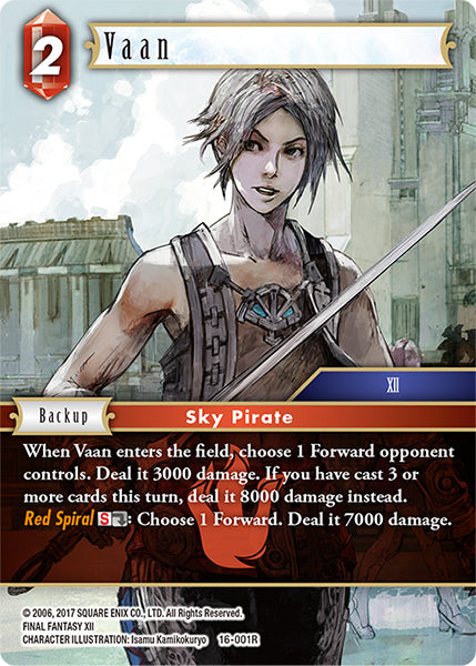 (001) Final Fantasy TCG Emissaries of Light Single: Vaan (16-001) (V.1) Holo Rare