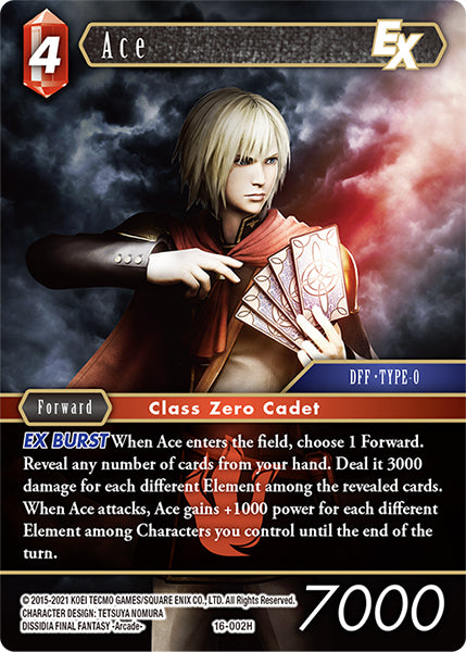 (002) Final Fantasy TCG Emissaries of Light Single: Ace (16-002)  Hero