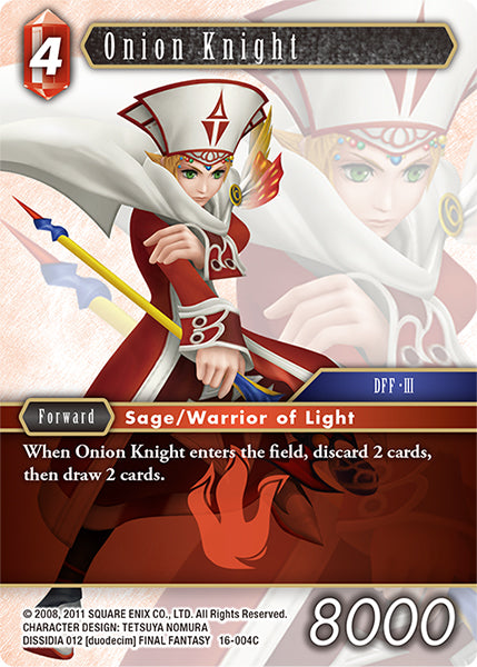 (004) Final Fantasy TCG Emissaries of Light Single: Onion Knight (16-004) Holo Common