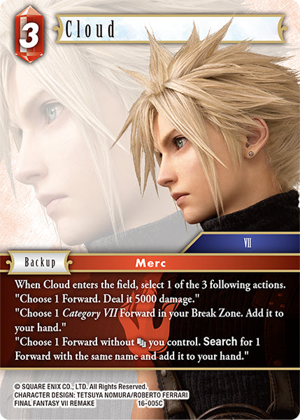 (005) Final Fantasy TCG Emissaries of Light Single: Cloud (16-005) Holo Common