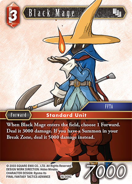 (008) Final Fantasy TCG Emissaries of Light Single: Black Mage (16-008) Holo Common