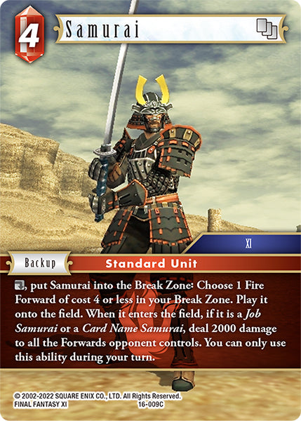 (009) Final Fantasy TCG Emissaries of Light Single: Samurai (16-009) Holo Common