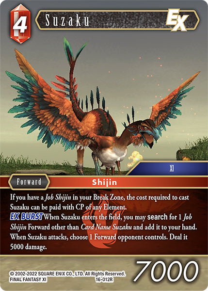 (012) Final Fantasy TCG Emissaries of Light Single: Suzaku (16-012) Holo Rare