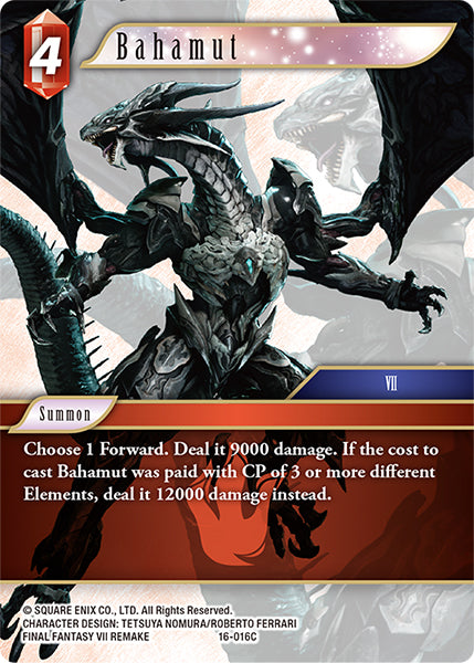 (016) Final Fantasy TCG Emissaries of Light Single: Bahamut (16-016) Holo Common