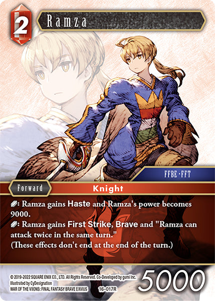 (017) Final Fantasy TCG Emissaries of Light Single: Ramza (16-017) Holo Rare
