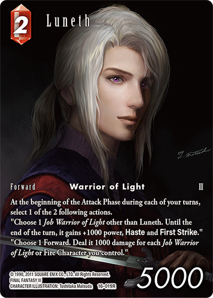 (019) Final Fantasy TCG Emissaries of Light Single: Luneth (16-019) (V.2) Holo Rare