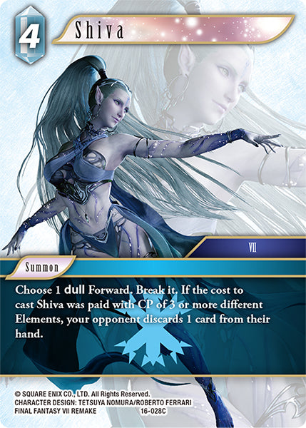 (028) Final Fantasy TCG Emissaries of Light Single: Shiva (16-028)  Common