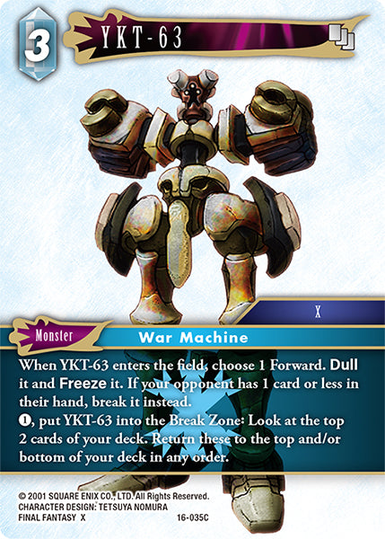 (035) Final Fantasy TCG Emissaries of Light Single: YKT-63 (16-035) Holo Common