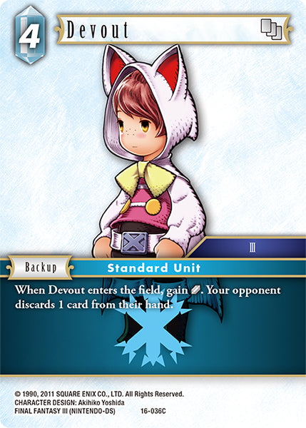 (036) Final Fantasy TCG Emissaries of Light Single: Devout (16-036)  Common