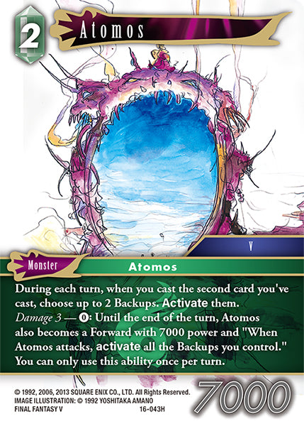 (043) Final Fantasy TCG Emissaries of Light Single: Atomos (16-043) Holo Hero