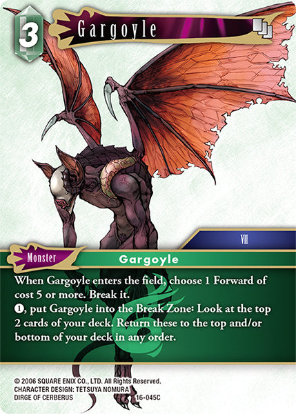 (045) Final Fantasy TCG Emissaries of Light Single: Gargoyle (16-045) Holo Common
