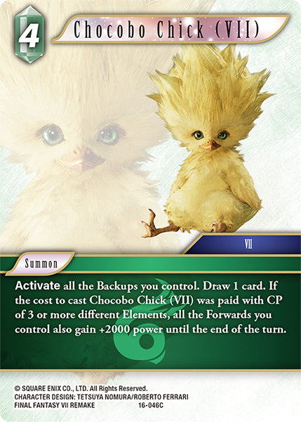 (046) Final Fantasy TCG Emissaries of Light Single: Chocobo Chick (VII) (16-046)  Common