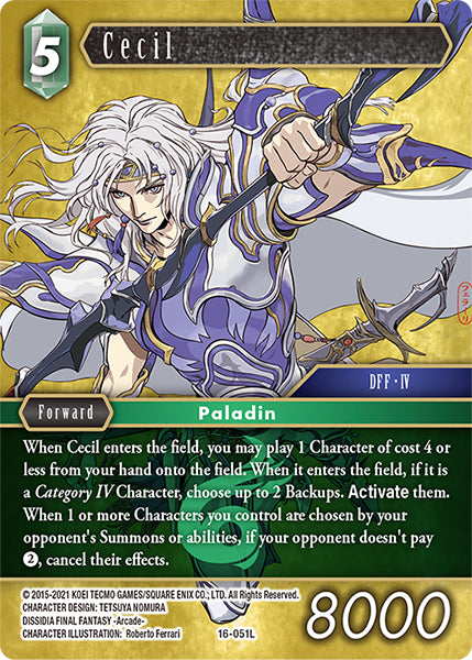 (051) Final Fantasy TCG Emissaries of Light Single: Cecil (16-051) (V.1)  Legend