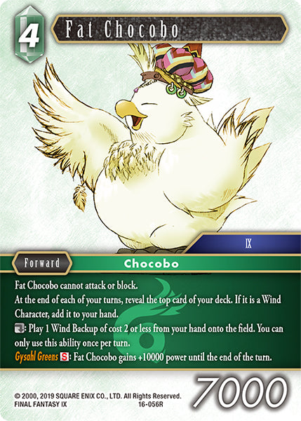 (056) Final Fantasy TCG Emissaries of Light Single: Fat Chocobo (16-056)  Rare