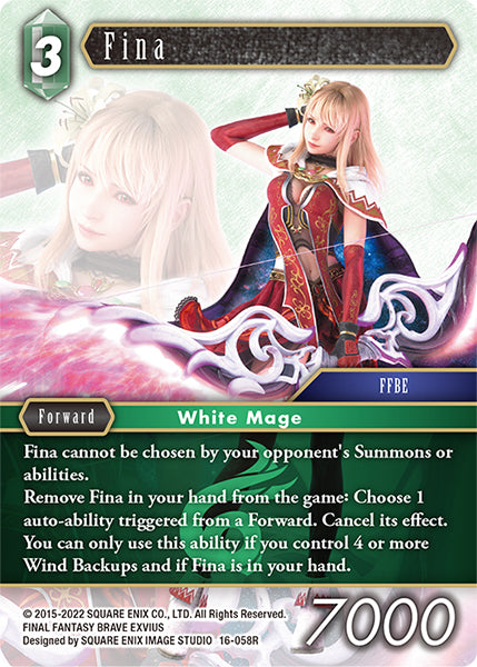 (058) Final Fantasy TCG Emissaries of Light Single: Fina (16-058)  Rare
