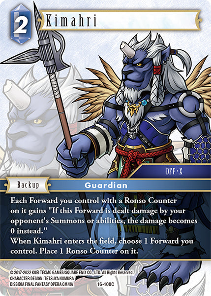 (108) Final Fantasy TCG Emissaries of Light Single: Kimahri (16-108) Holo Common