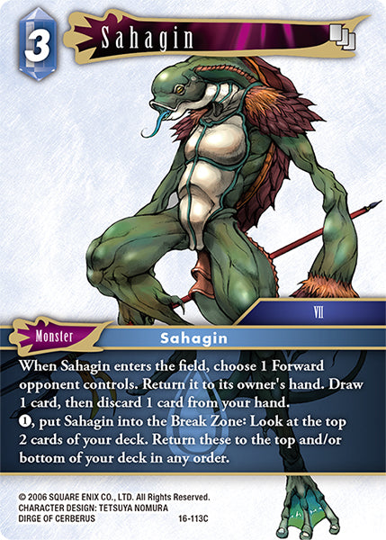 (113) Final Fantasy TCG Emissaries of Light Single: Sahagin (16-113) Holo Common