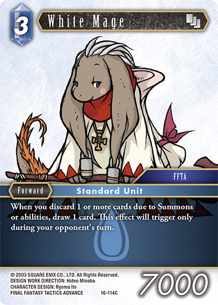 (114) Final Fantasy TCG Emissaries of Light Single: White Mage (16-114) Holo Common