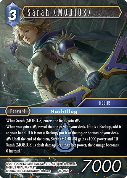 (115) Final Fantasy TCG Emissaries of Light Single: Sarah (MOBIUS) (16-115) Holo Hero